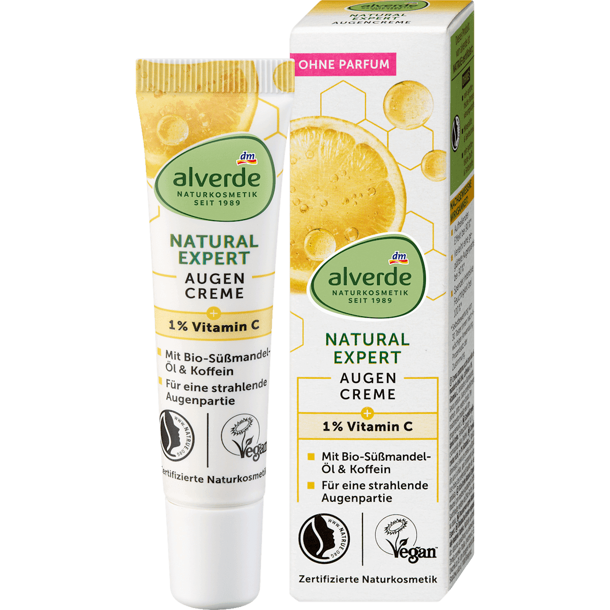 alverde NATURKOSMETIK crème yeux Natural Expert vitamine C 15 ml — produit allemand authentique au Maroc