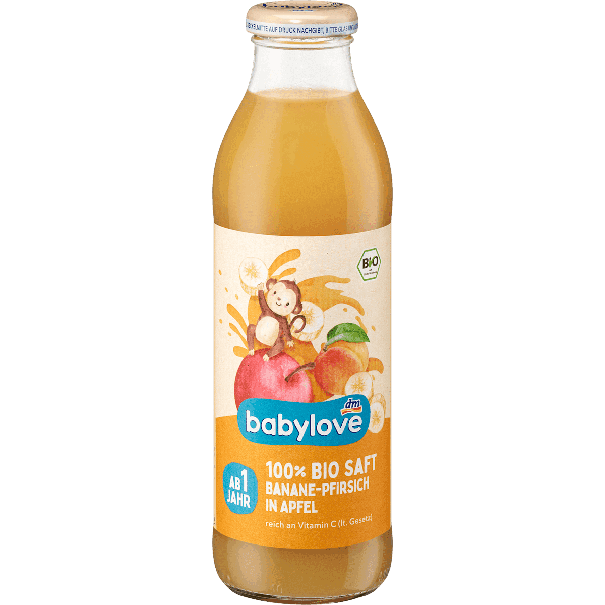 babylove jus banane-pêche dans pomme dès 1 an 500 ml — produit allemand authentique au Maroc