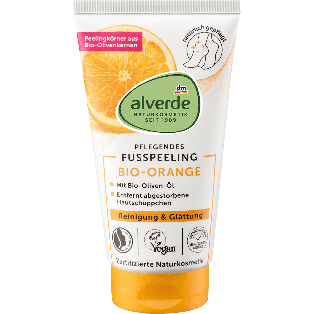 alverde NATURKOSMETIK Gommage pieds à l'orange 75 ml — produit allemand authentique au Maroc