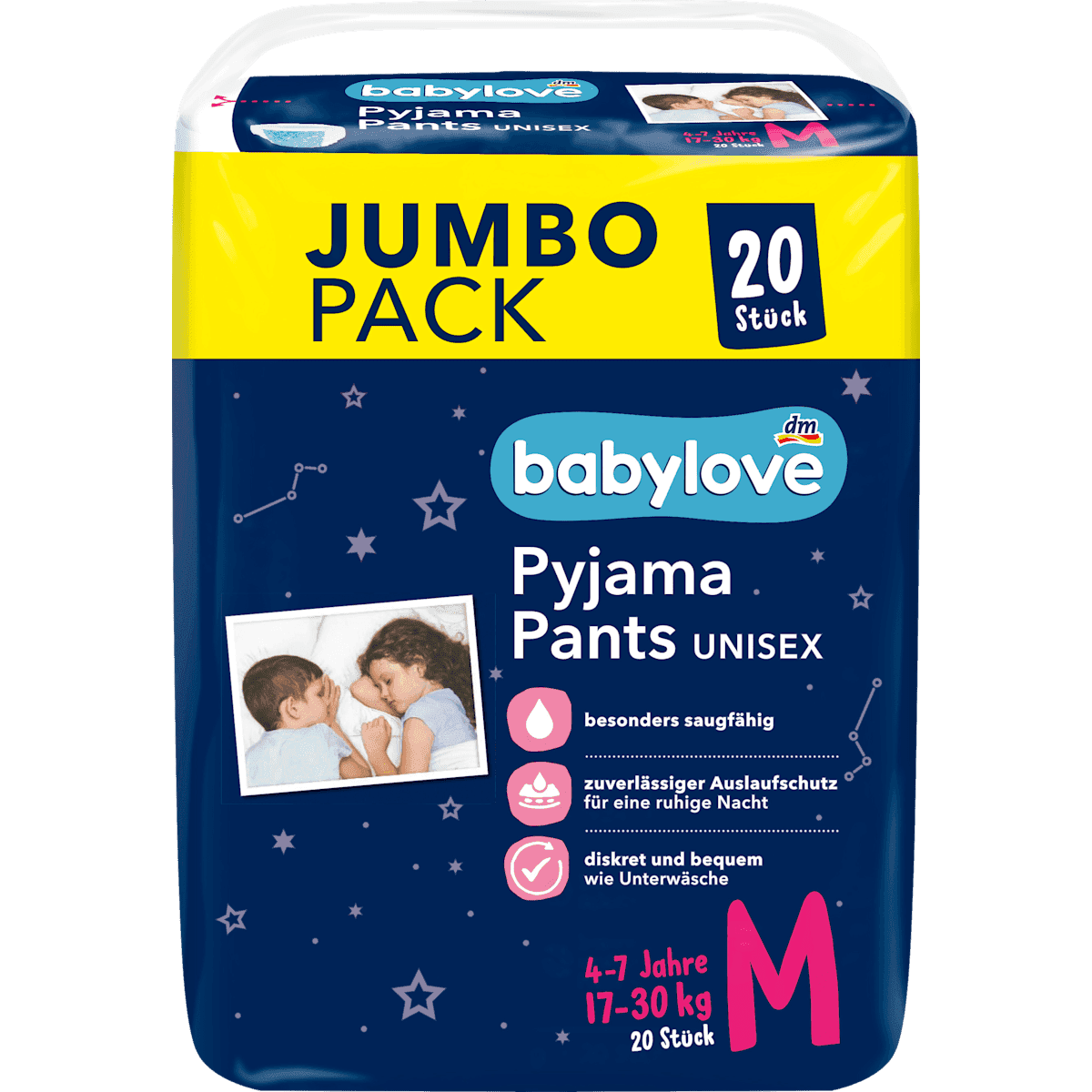 babylove Culottes pyjama T. M 4-7 ans 17-30 kg Jumbopack 20 pièces — produit allemand authentique au Maroc