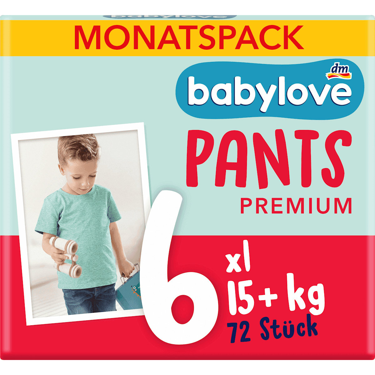 babylove Culottes Premium T. 6 XL 15+ kg pack mensuel 72 pièces — produit allemand authentique au Maroc