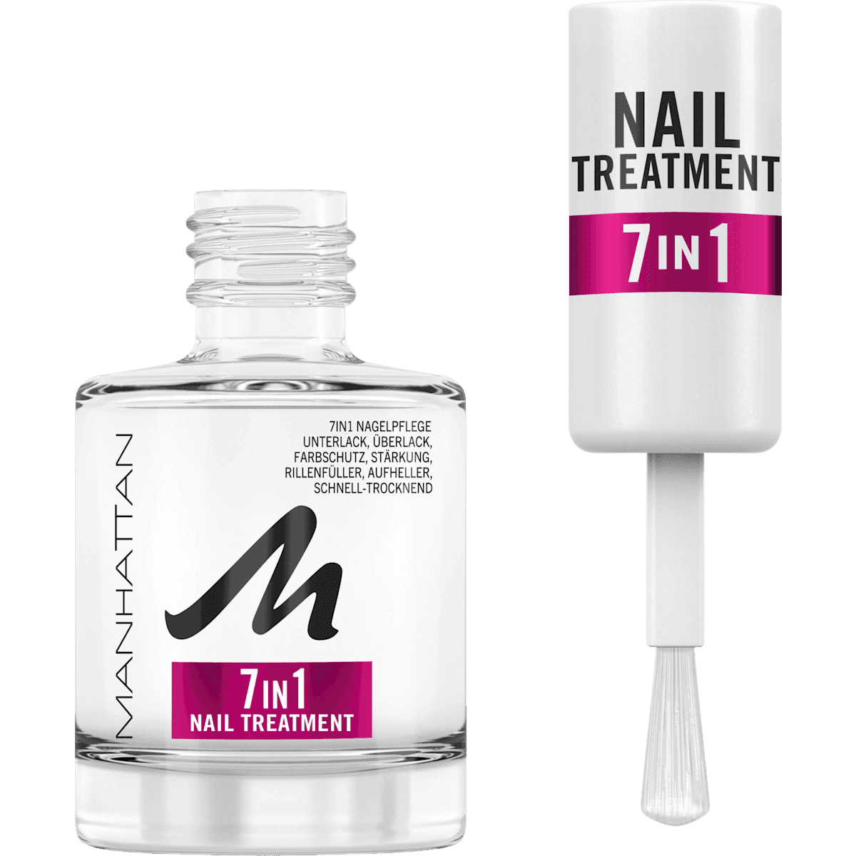 MANHATTAN Cosmetics Base & Top Coat, Nail Treatment 7in1 Multi Benefit, 12 ml — منتج ألماني أصلي في المغرب