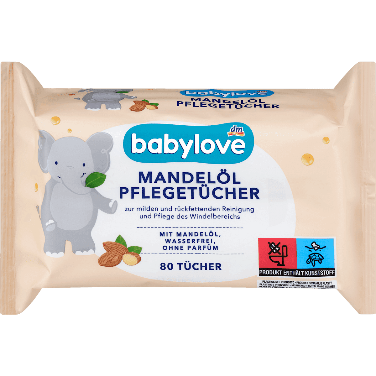 babylove Lingettes huile d'amande 80 pc — produit allemand authentique au Maroc
