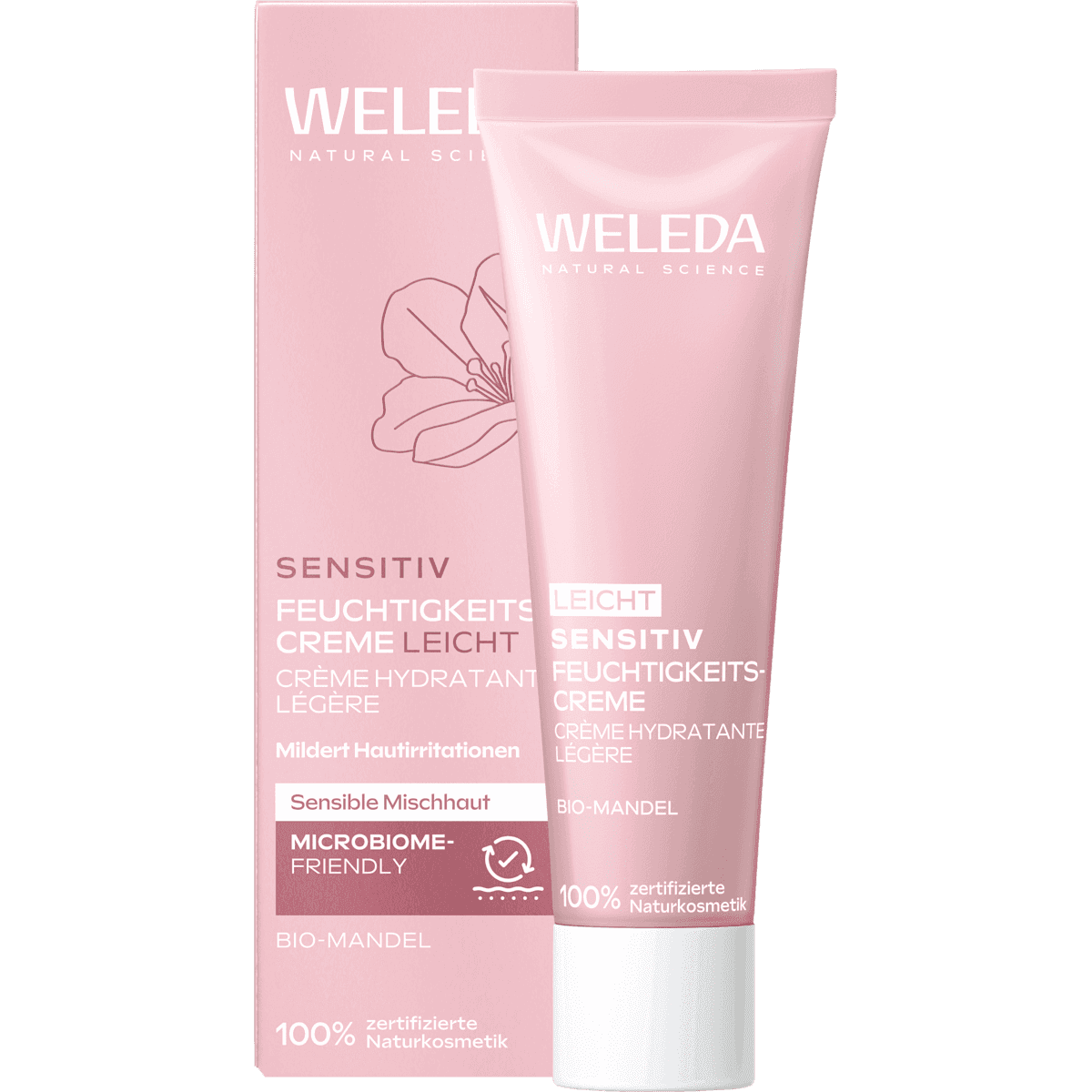 Weleda crème hydratante Leicht Sensitiv amande, 30 ml — produit allemand authentique au Maroc