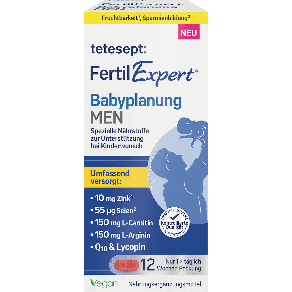 tetesept Fertil Expert désir d'enfant MEN comprimés 84 pièces, 92,4 g — produit allemand authentique au Maroc