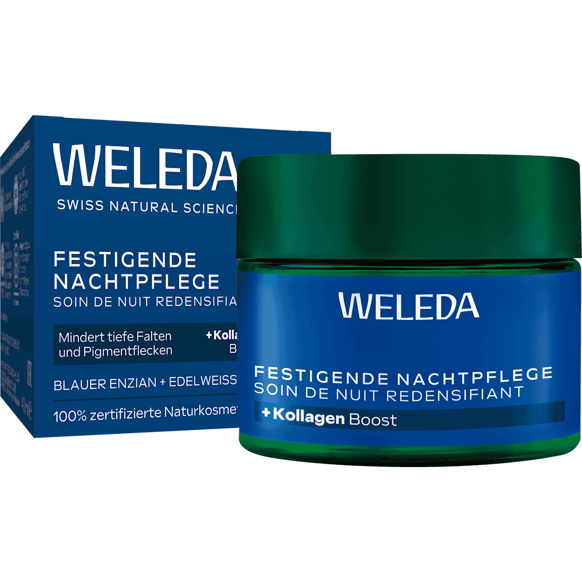 Weleda crème de nuit festigend blauer Enzian & edelweiss, 40 ml — produit allemand authentique au Maroc