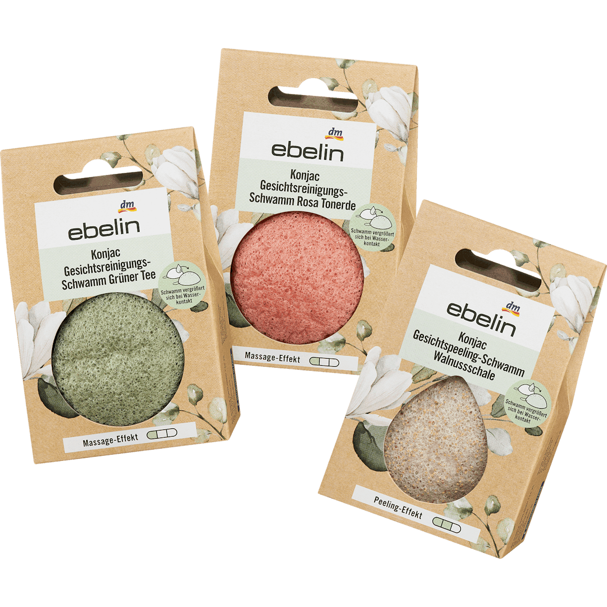 ebelin Éponge nettoyante visage Konjac, 1 pièce — produit allemand authentique au Maroc
