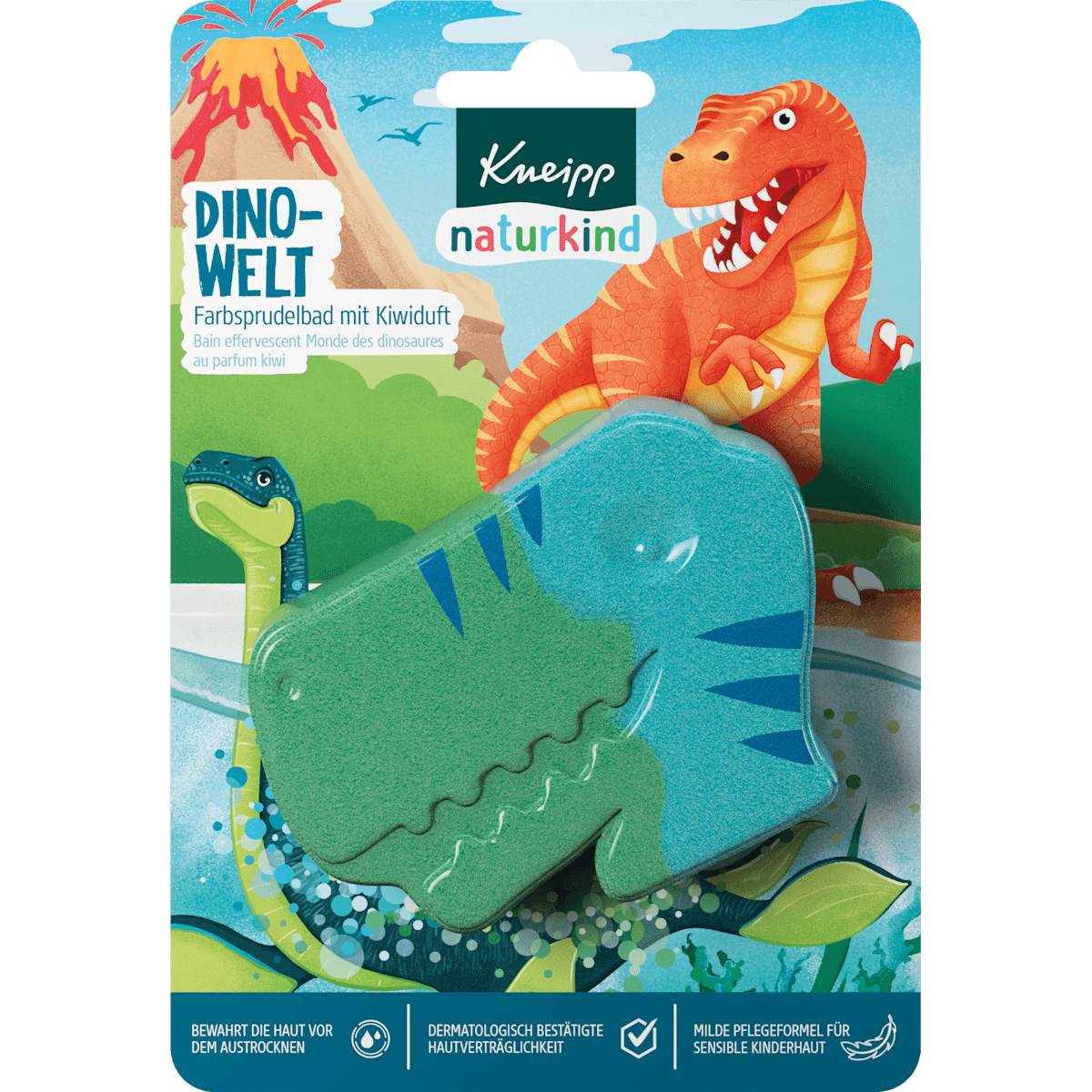 Kneipp Naturkind Enfant Bain moussant bain effervescent coloré Dinowelt, 1 pièce — produit allemand authentique au Maroc