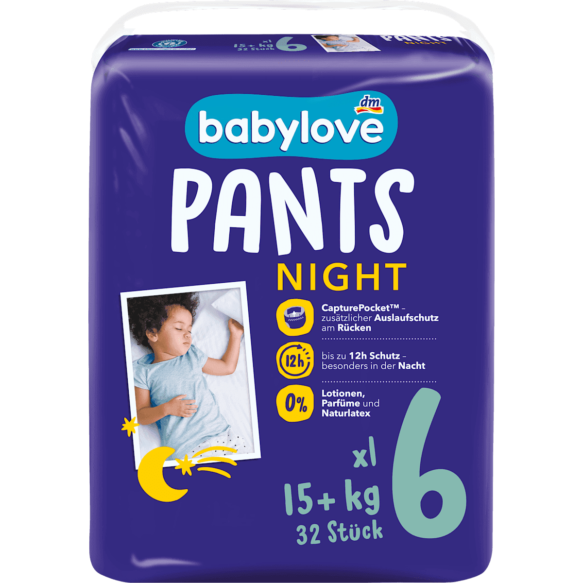babylove Couches-Culottes Night T. 6 XL (15+ kg) 32 pièces — produit allemand authentique au Maroc