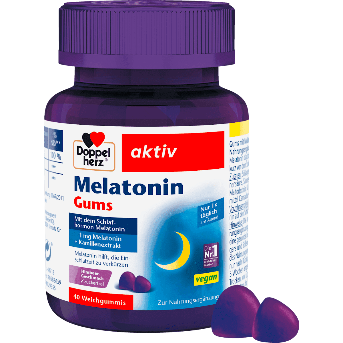 Doppelherz Mélatonine Weichgummis 40 pièces, 120 g — produit allemand authentique au Maroc