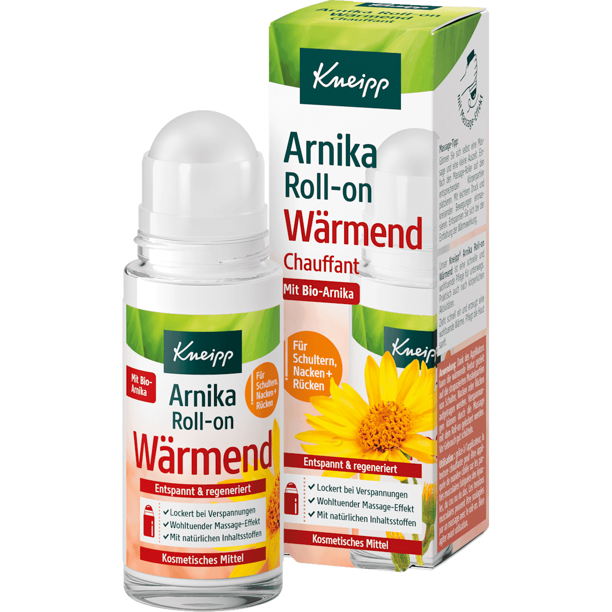 Kneipp Roll- on chauffant arnica, 50 ml — produit allemand authentique au Maroc