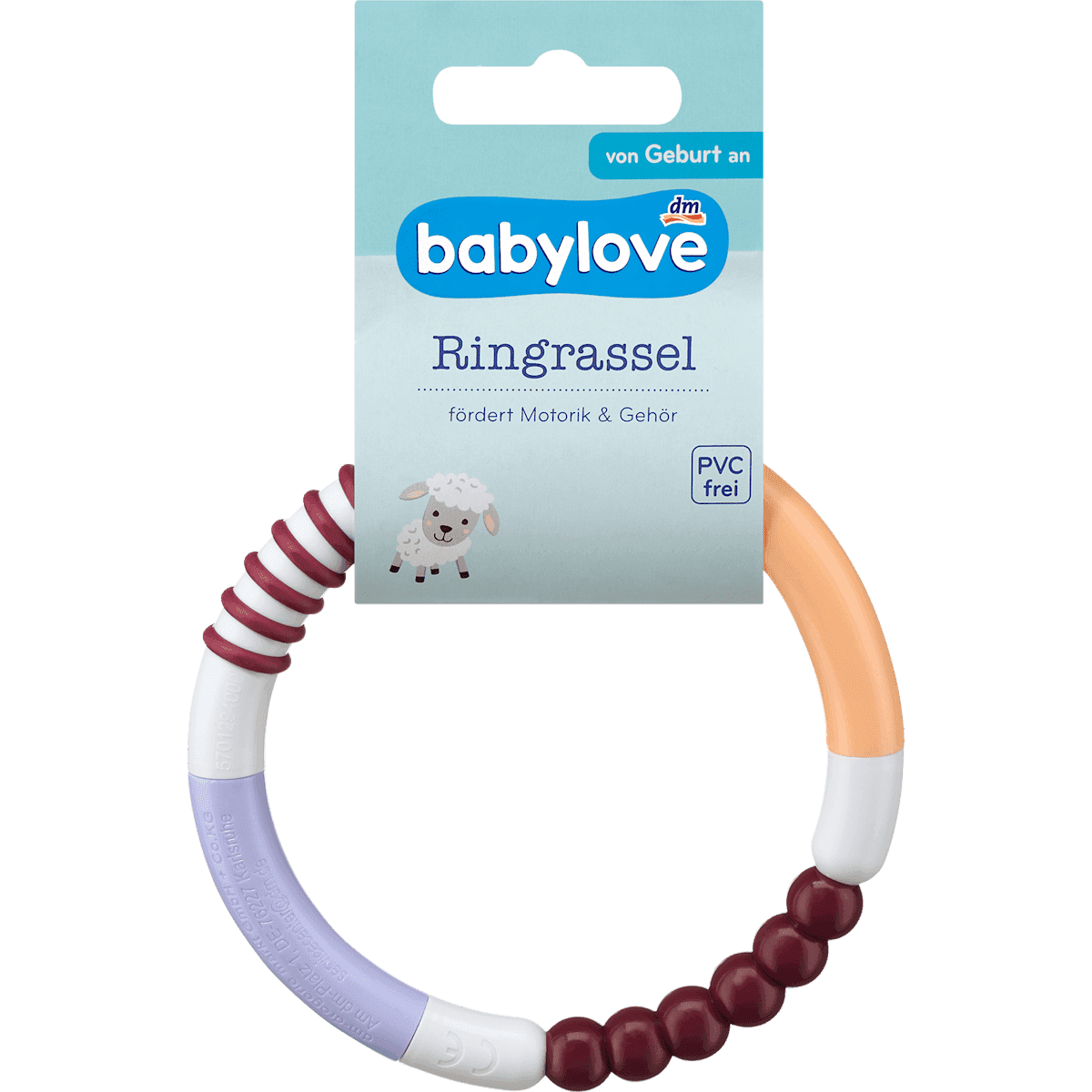 babylove Ringrassel lilas/bordeaux, 1 pièce — produit allemand authentique au Maroc