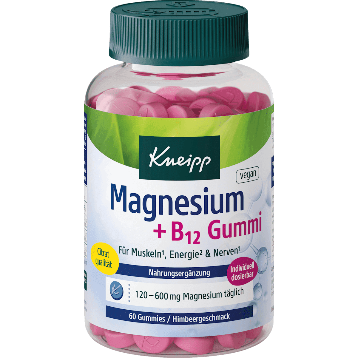 Kneipp Magnésium + B12 gommes 60 pièces, 216 g — produit allemand authentique au Maroc