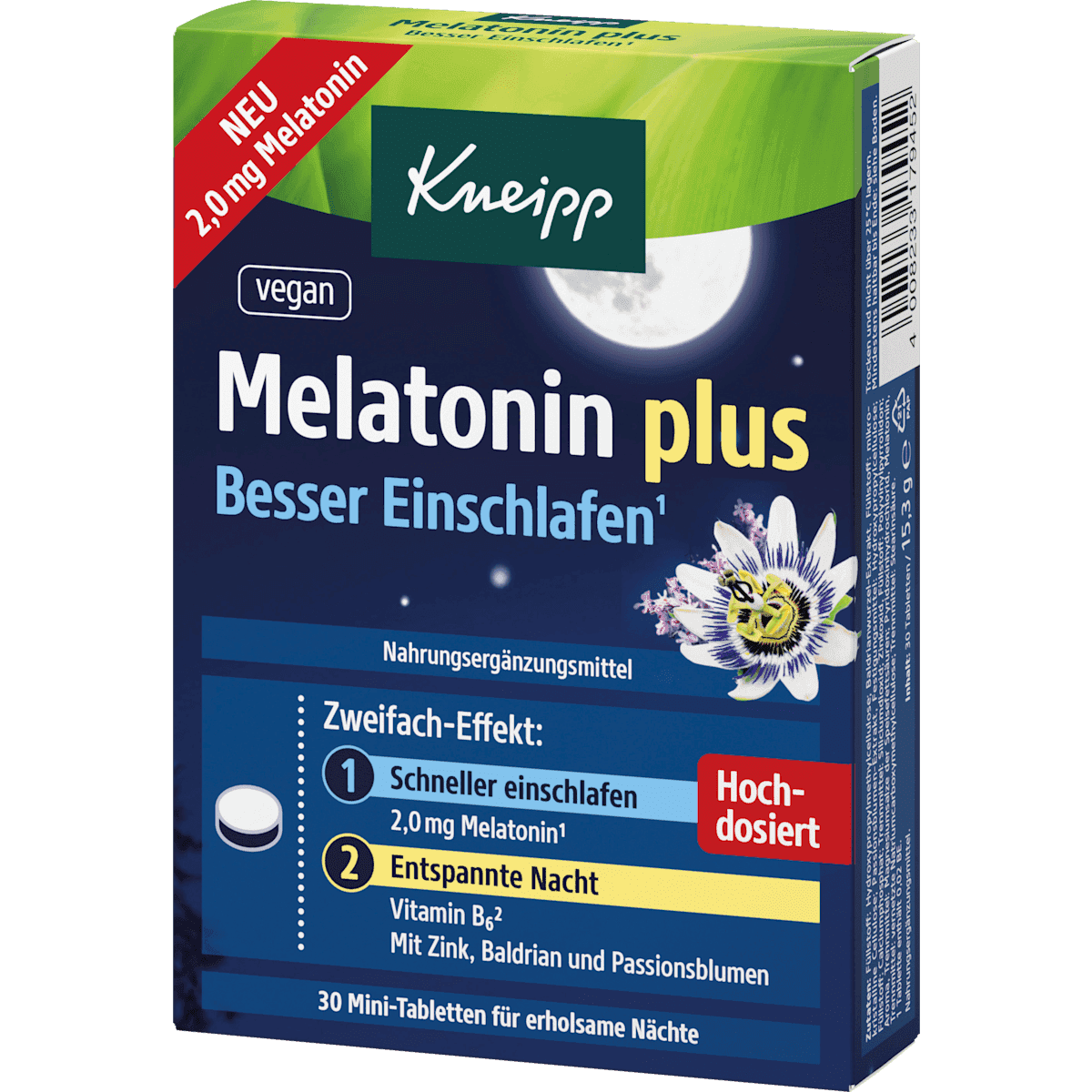 Kneipp Mélatonine Plus comprimés 30 pièces, 15,3 g — produit allemand authentique au Maroc