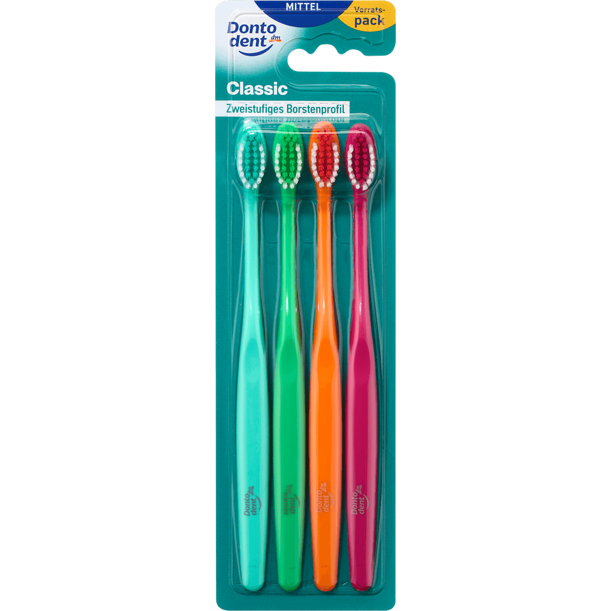 Dontodent brosse à dents Classic medium 4 pièces — produit allemand authentique au Maroc
