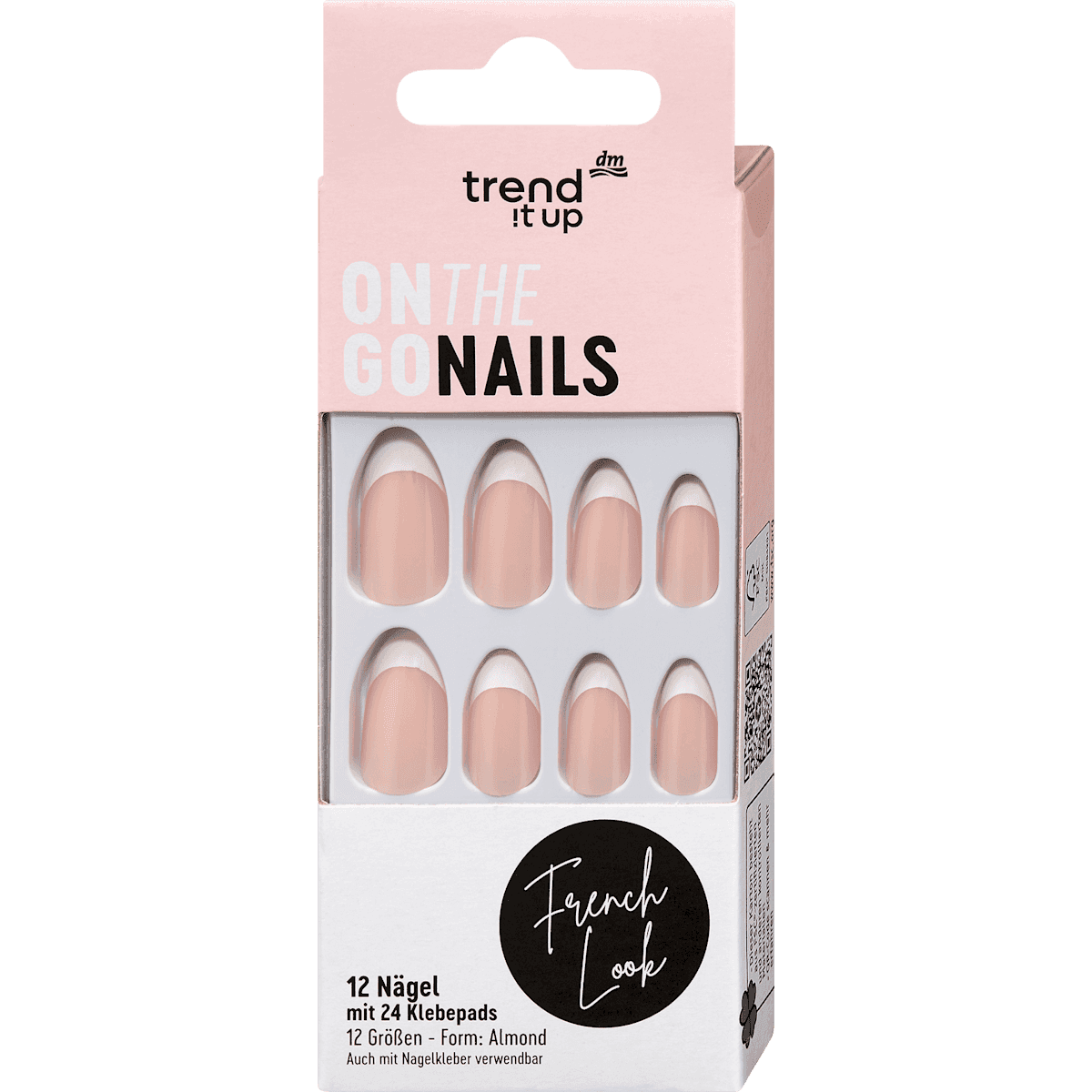 trend !t up Faux ongles On the Go Nails French Look, 12 pièces — produit allemand authentique au Maroc