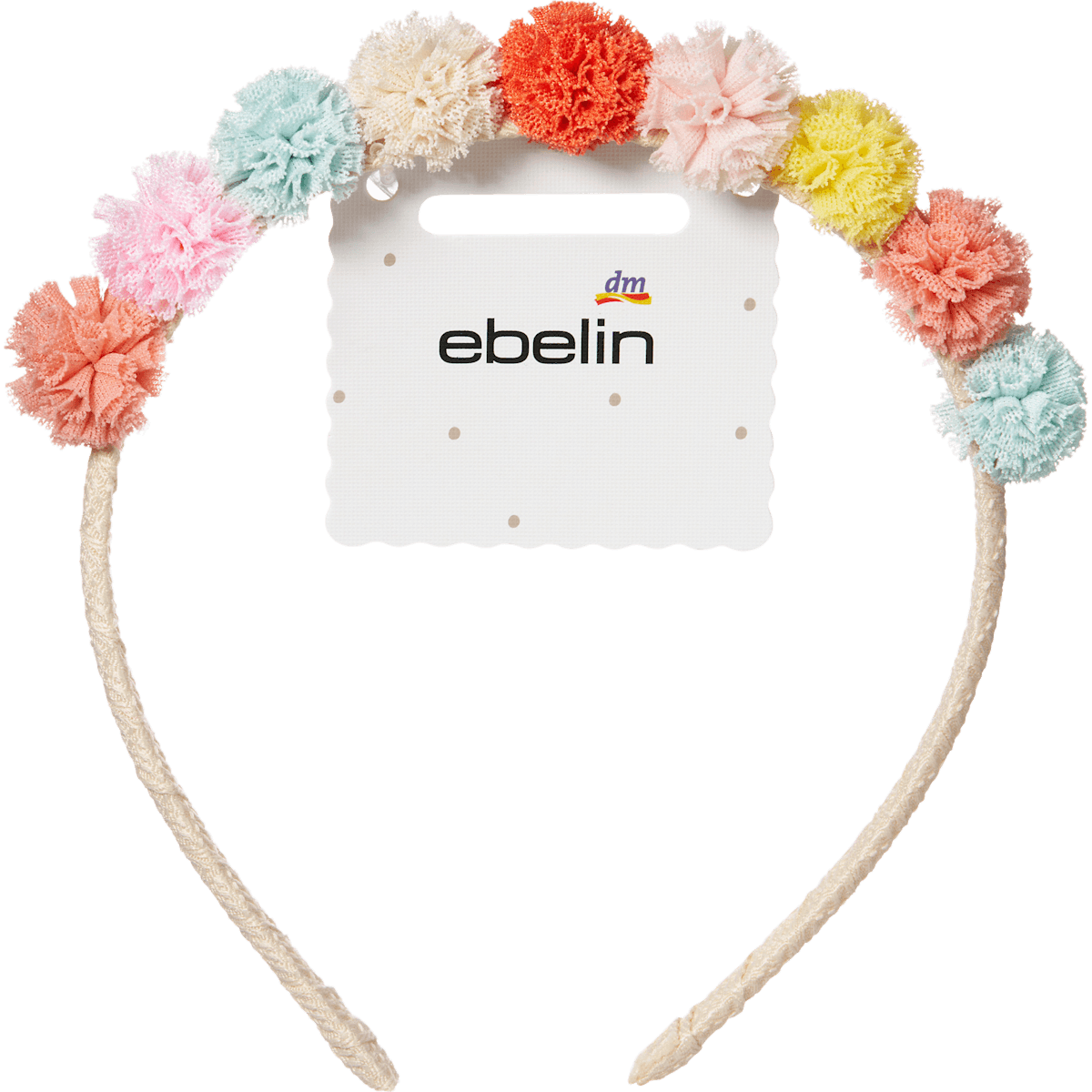 ebelin Serre-tête Pom-Poms colorés 1 pièce — produit allemand authentique au Maroc