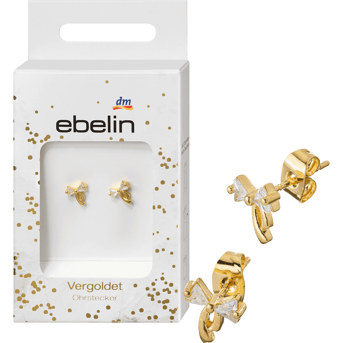 ebelin boucles d'oreilles plaqué or nœud à paillettes 2 pièces — produit allemand authentique au Maroc
