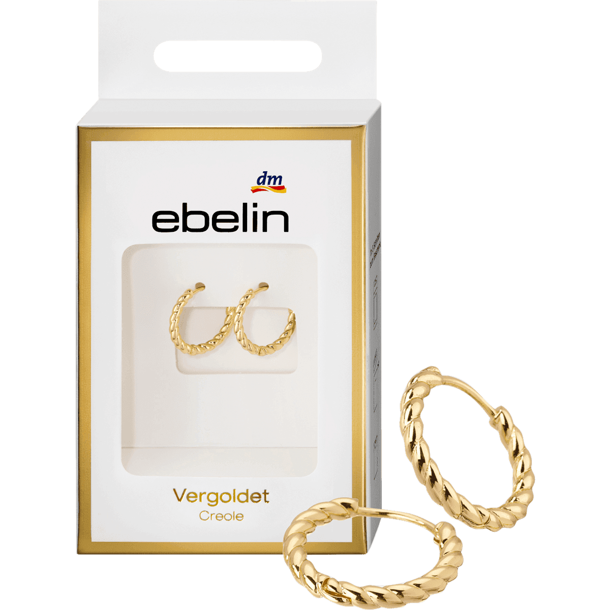 ebelin Créoles torsadées dorées, 2 pièces — produit allemand authentique au Maroc