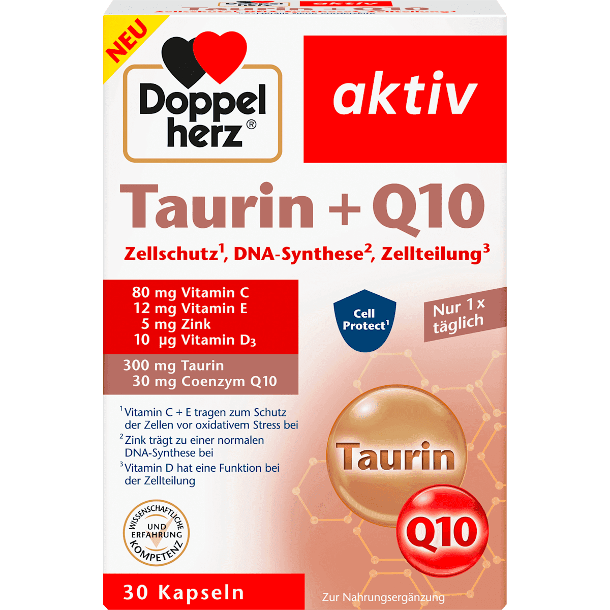 Doppelherz Taurin + Q10 gélules 30 pièces, 24,7 g — produit allemand authentique au Maroc
