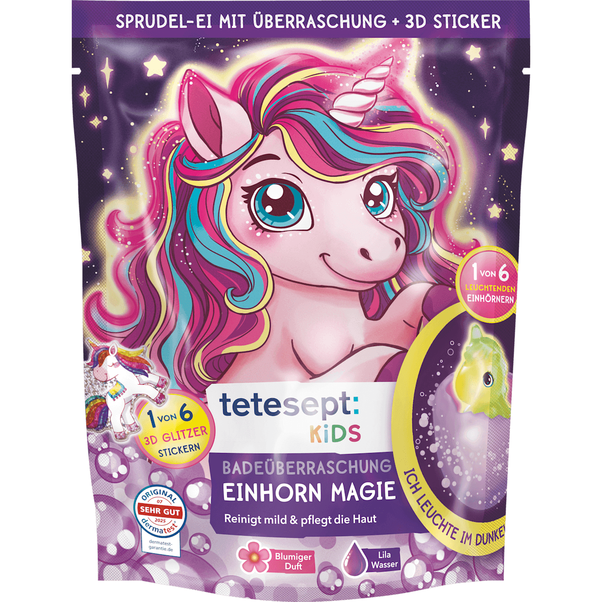 tetesept : KIDS Enfant Bain moussant Bain surprise licorne Magie, 1 pièce — produit allemand authentique au Maroc