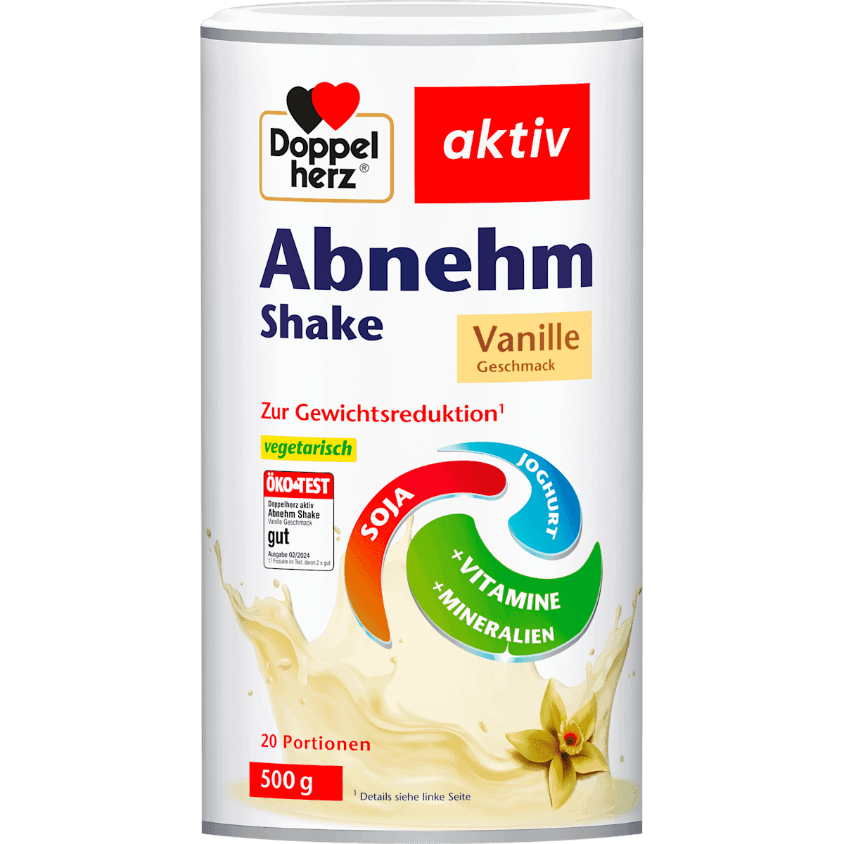 Doppelherz Substitut de repas, vanille goût 20 portions, 500 g — produit allemand authentique au Maroc