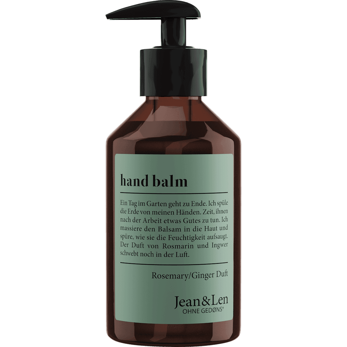 Jean&Len Hand Balm Rosemary & Ginger, 250 ml — produit allemand authentique au Maroc