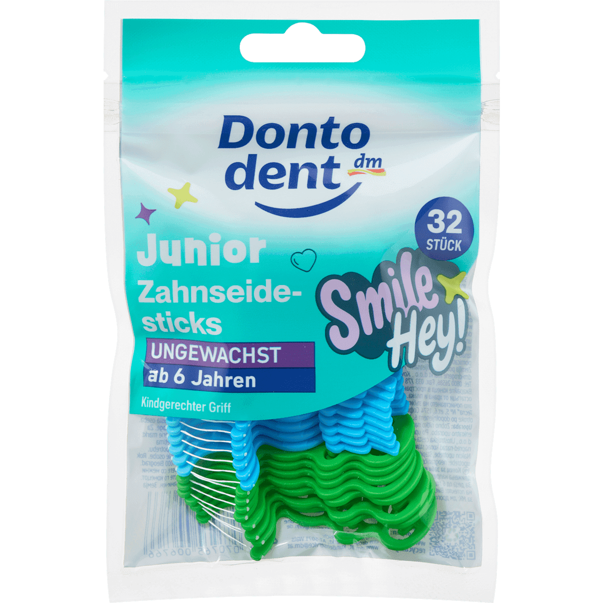 Dontodent sticks dental floss Junior from 6 years 32 pcs — authentic German product in Morocco