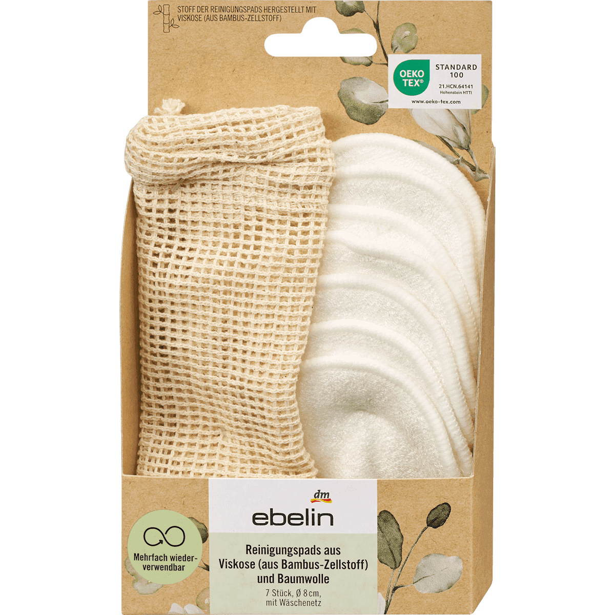 ebelin Tampons nettoyants avec filet de lavage 7 pièces — produit allemand authentique au Maroc