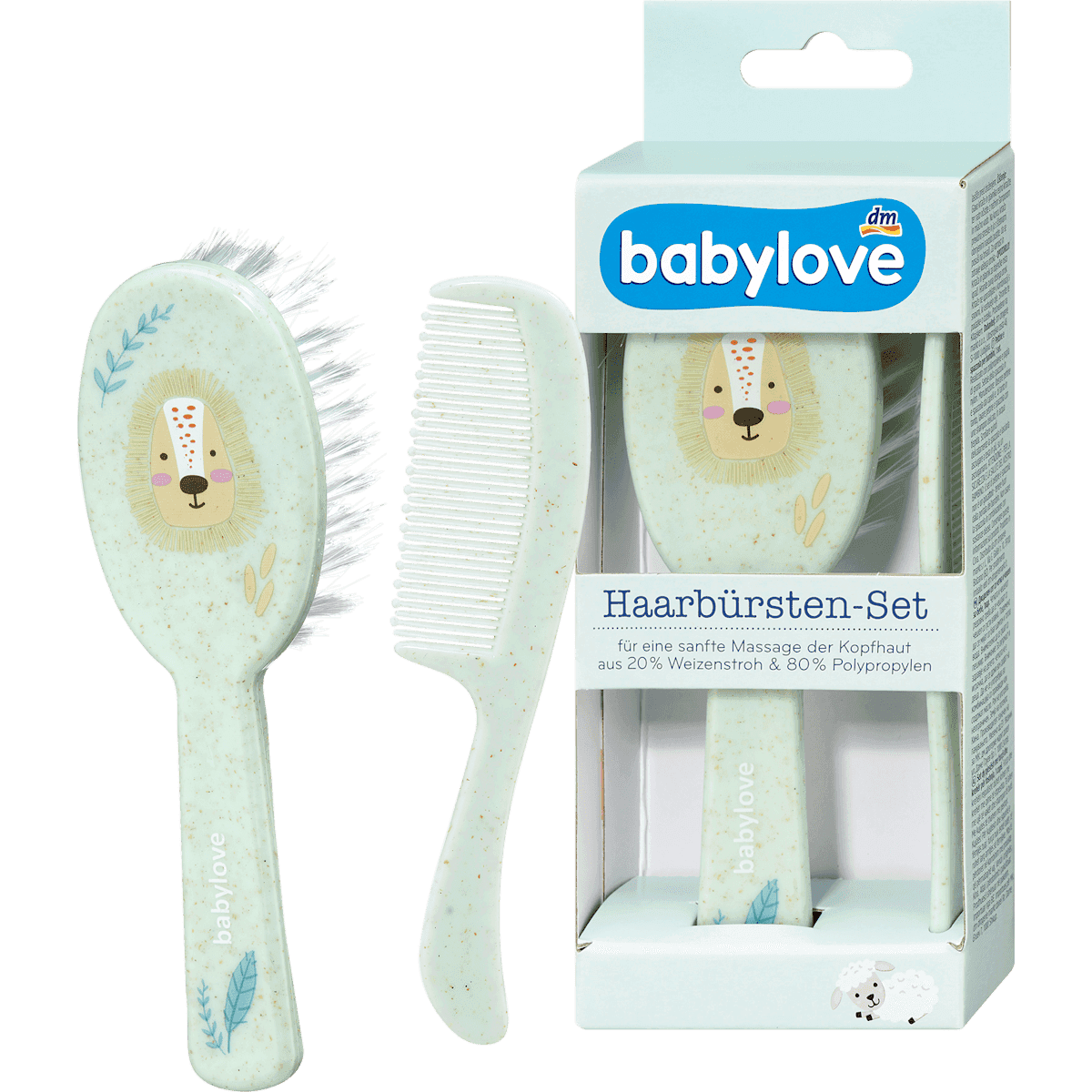babylove Set de brosses vert lion 2 pièces, 1 pièce — produit allemand authentique au Maroc