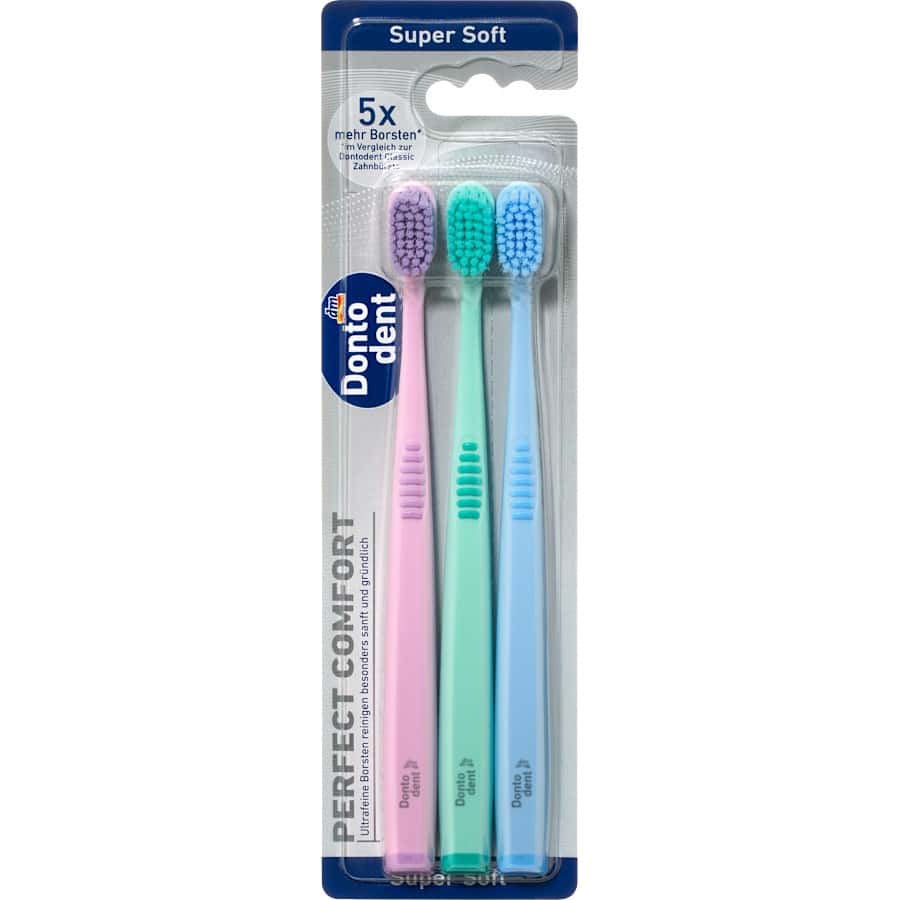 Dontodent Brosse à dents Perfect Comfort super soft 3 pièces — produit allemand authentique au Maroc