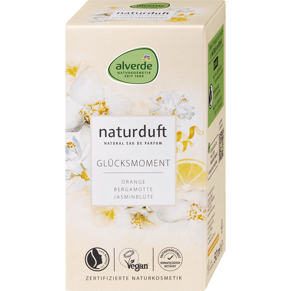 alverde NATURKOSMETIK Eau de Parfum Glücksmoment 50 ml — produit allemand authentique au Maroc