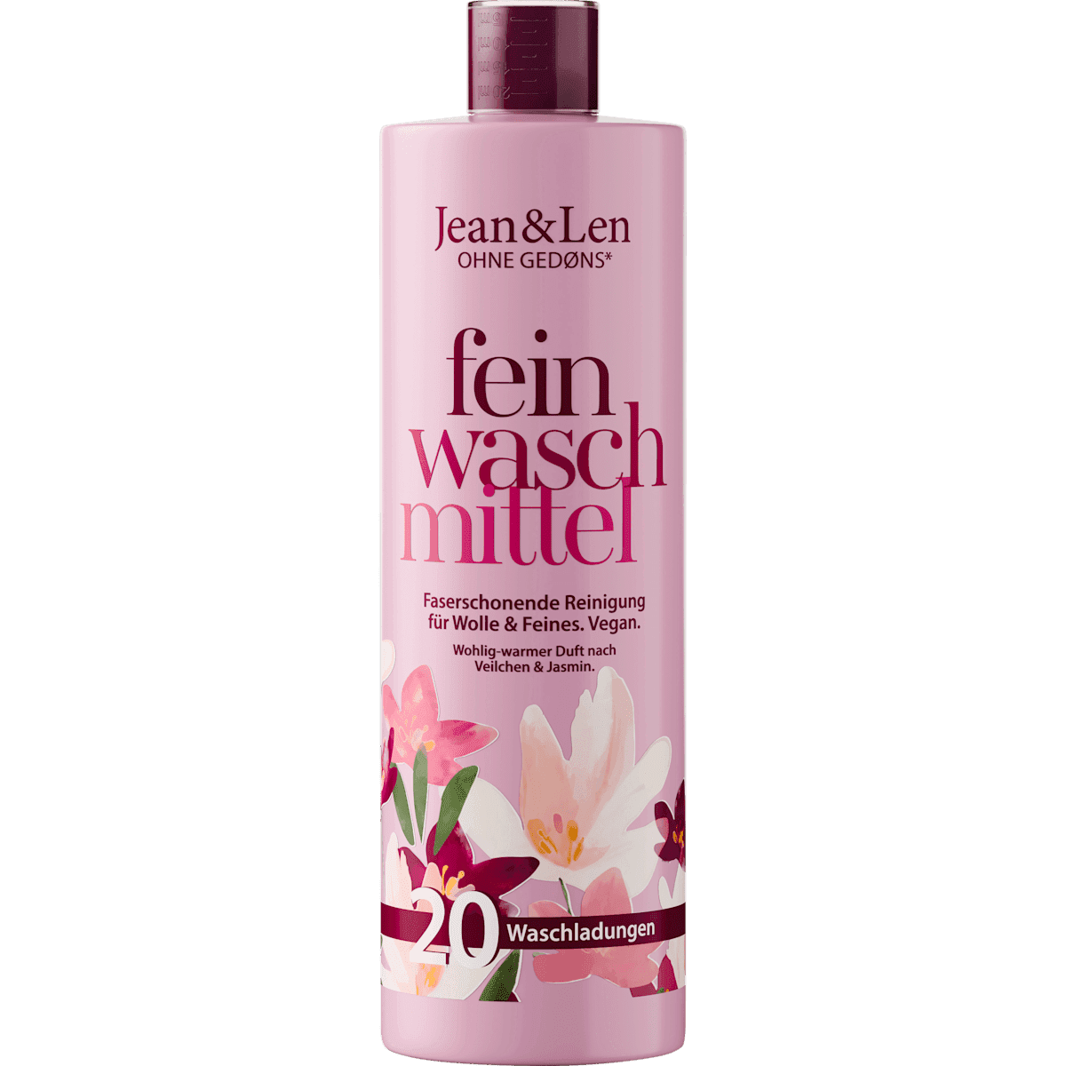 Jean&Len Lessive laine & délicats liquide violette & jasmin, 20 lavages — produit allemand authentique au Maroc