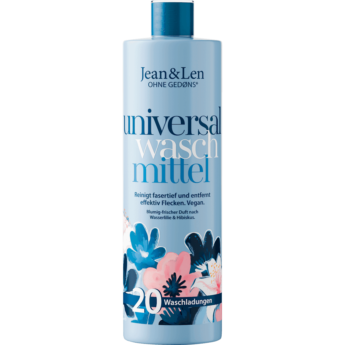 Jean&Len Lessive universelle liquide nénuphar & hibiscus, 20 lavages — produit allemand authentique au Maroc