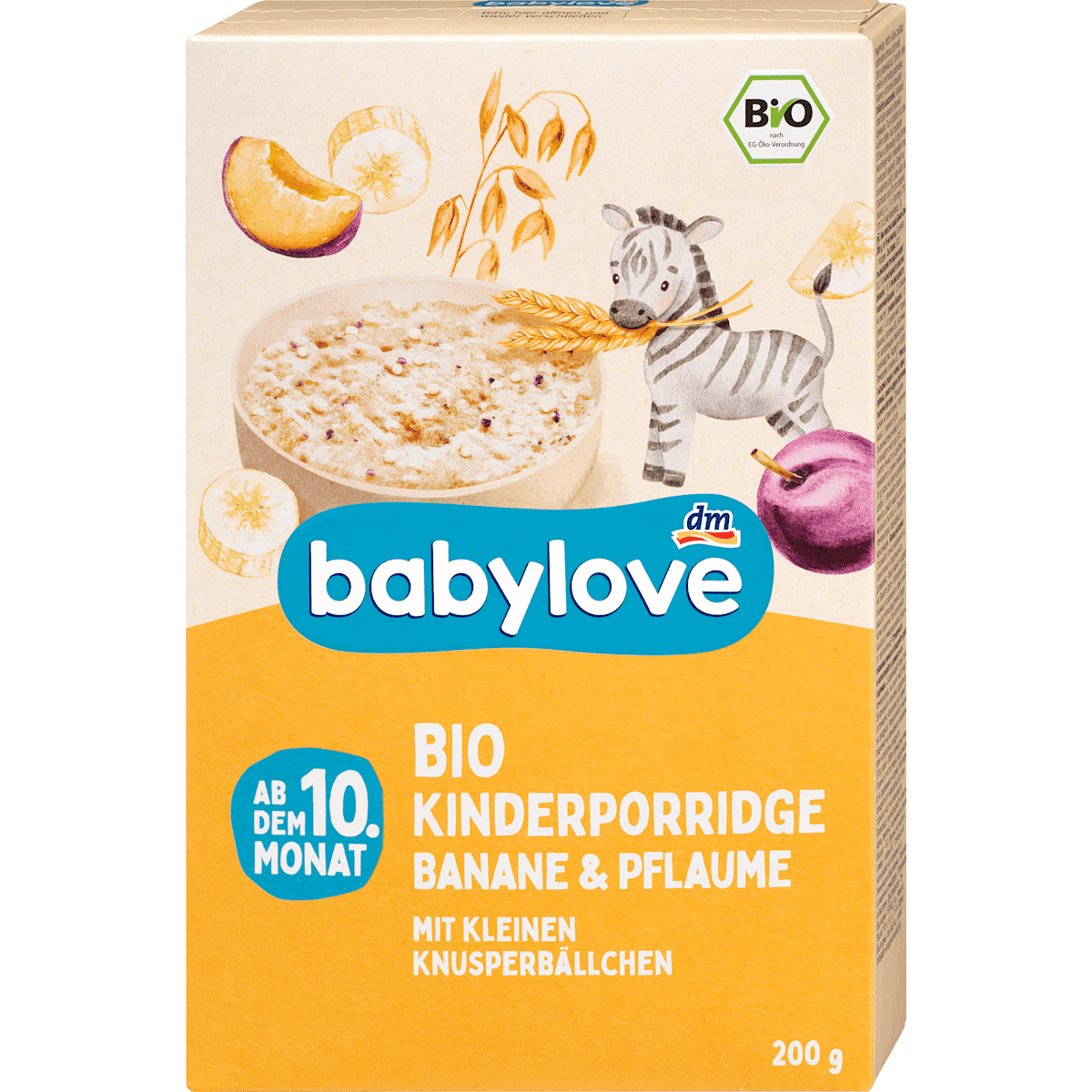 babylove porridge banane & prune dès 10 mois 200 g — produit allemand authentique au Maroc