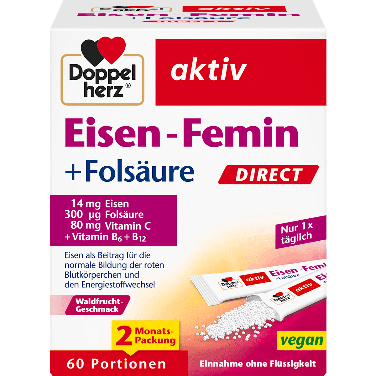 Doppelherz Fer Femin sachets 60 pièces, 66 g — produit allemand authentique au Maroc