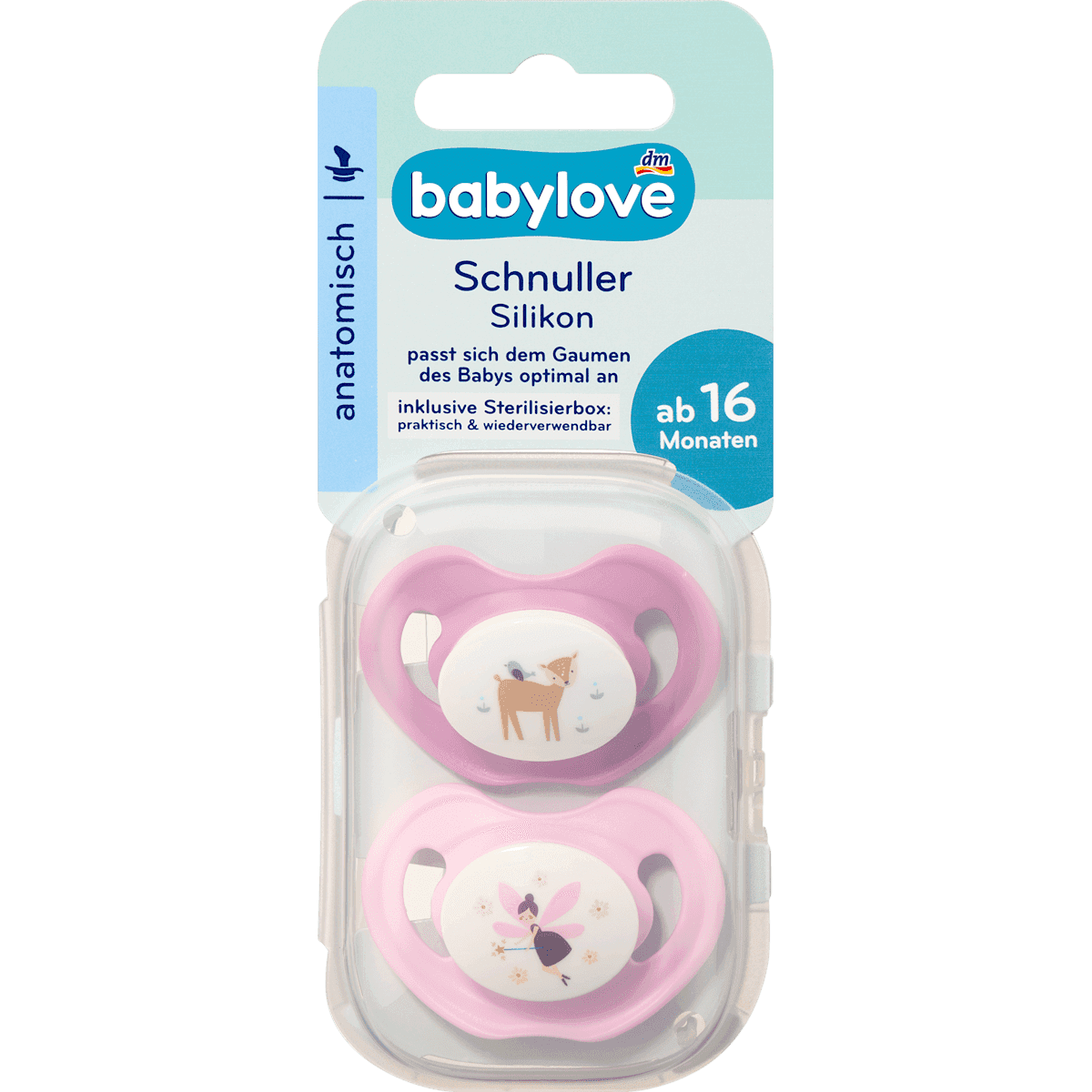 babylove Sucette silicone anatomique rose T.3 dès 16 mois 2 pièces — produit allemand authentique au Maroc