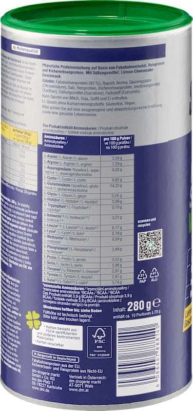 Sportness Poudre protéinée vegan, goût Lemon Cheesecake, 280 g (Sportness Proteinshake, Lemon Cheesecake Geschmack, vegan, 280 g) — produit allemand authentique au Maroc