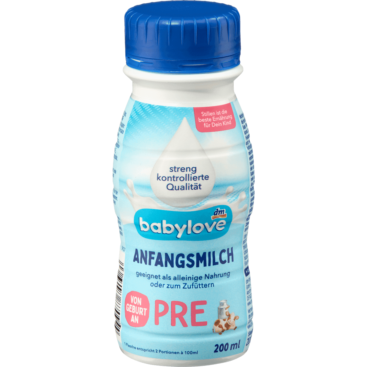 babylove Lait infantile 1er âge prêt à boire dès la naissance, 200 ml — produit allemand authentique au Maroc