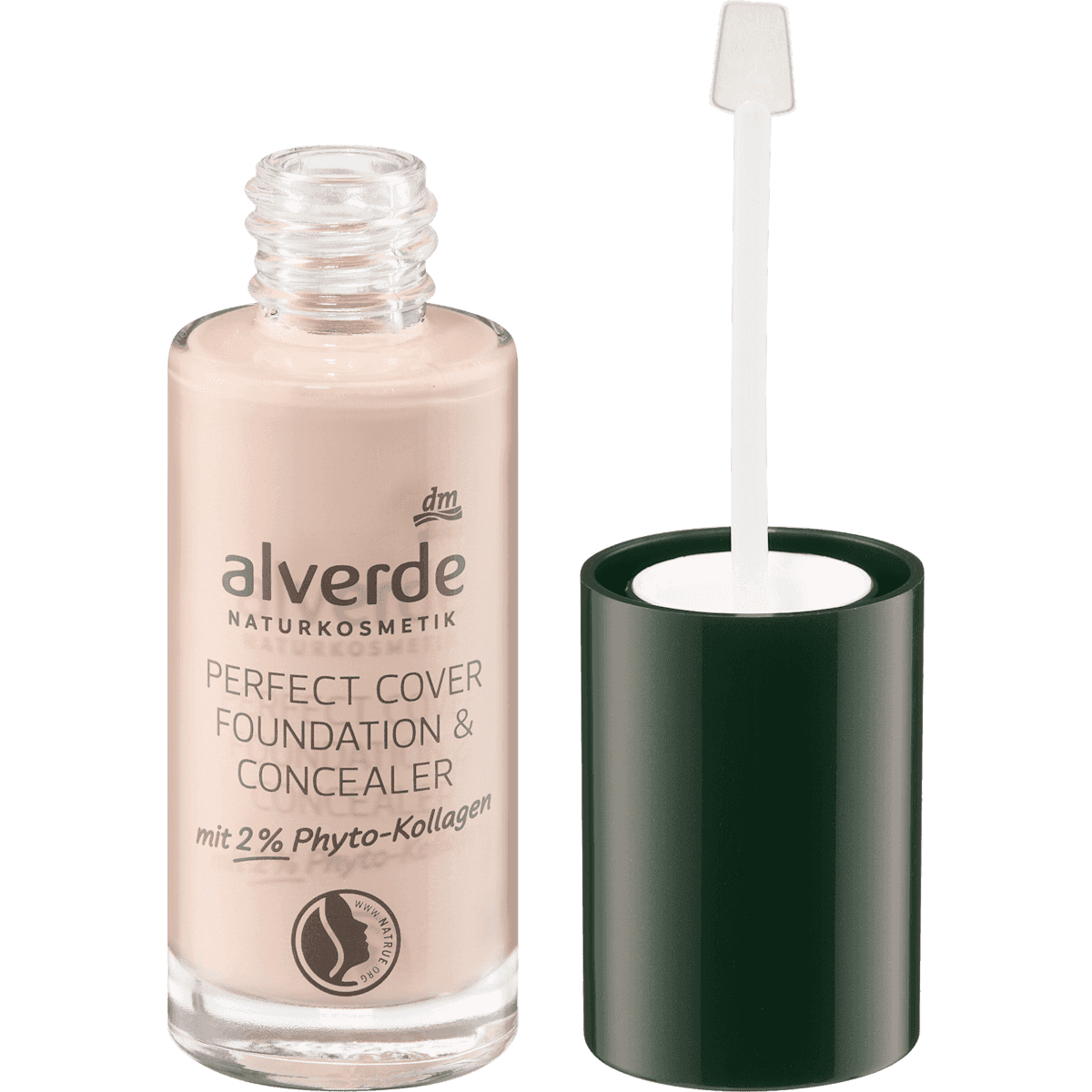 alverde NATURKOSMETIK Fond de teint & correcteur Perfect Cover 2% phyto-collagène 05 Porcelain 25 ml — منتج ألماني أصلي في المغرب