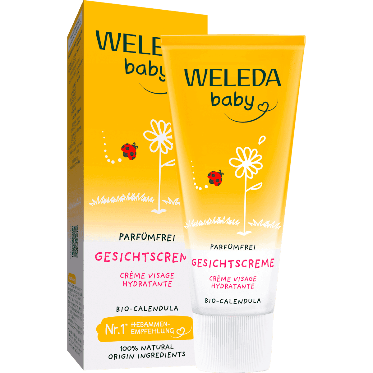 Weleda Bébé crème visage Calendula, sans parfum, 50 ml — produit allemand authentique au Maroc