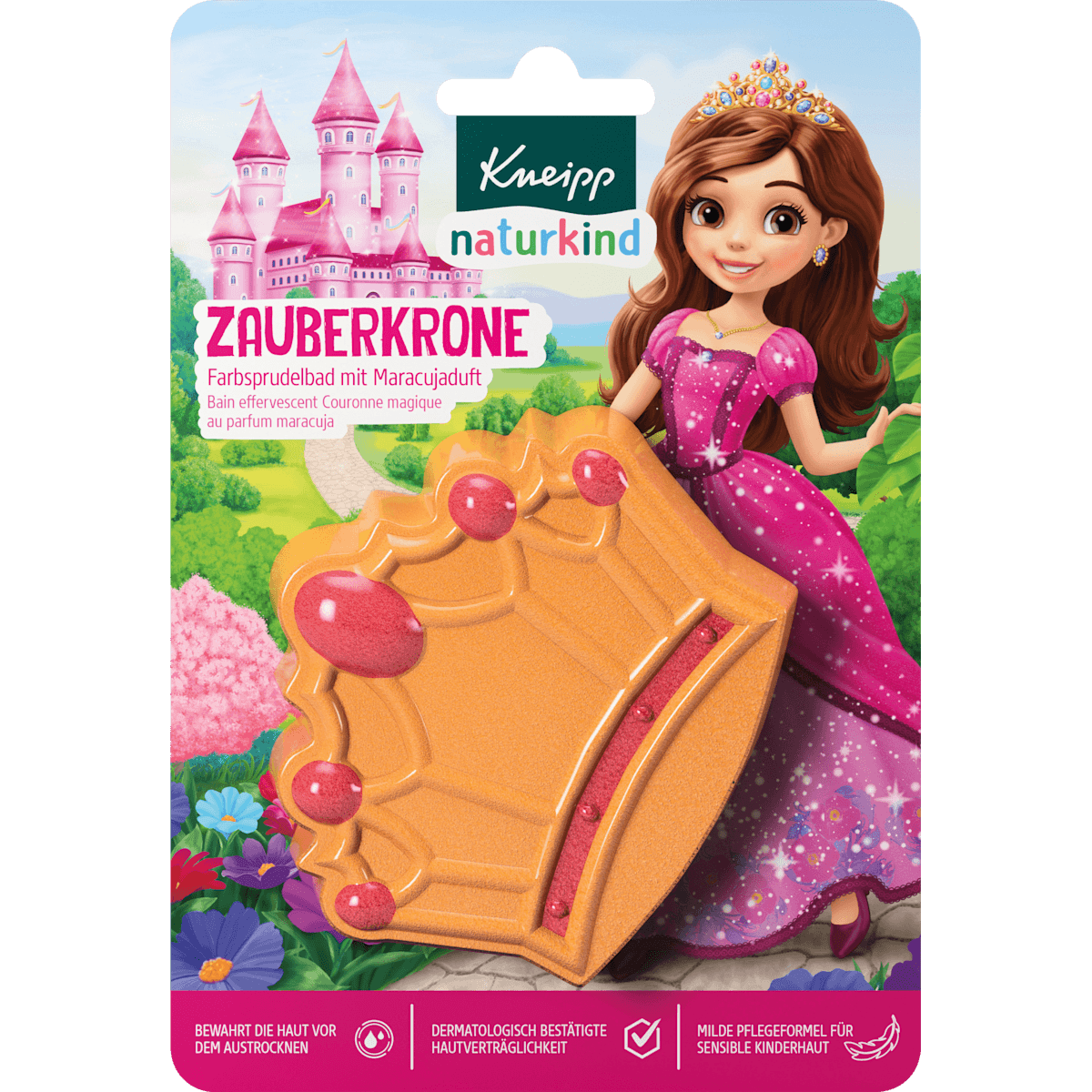 Kneipp Naturkind Enfant Bain moussant bain effervescent coloré Zauberkrone, 1 pièce — produit allemand authentique au Maroc