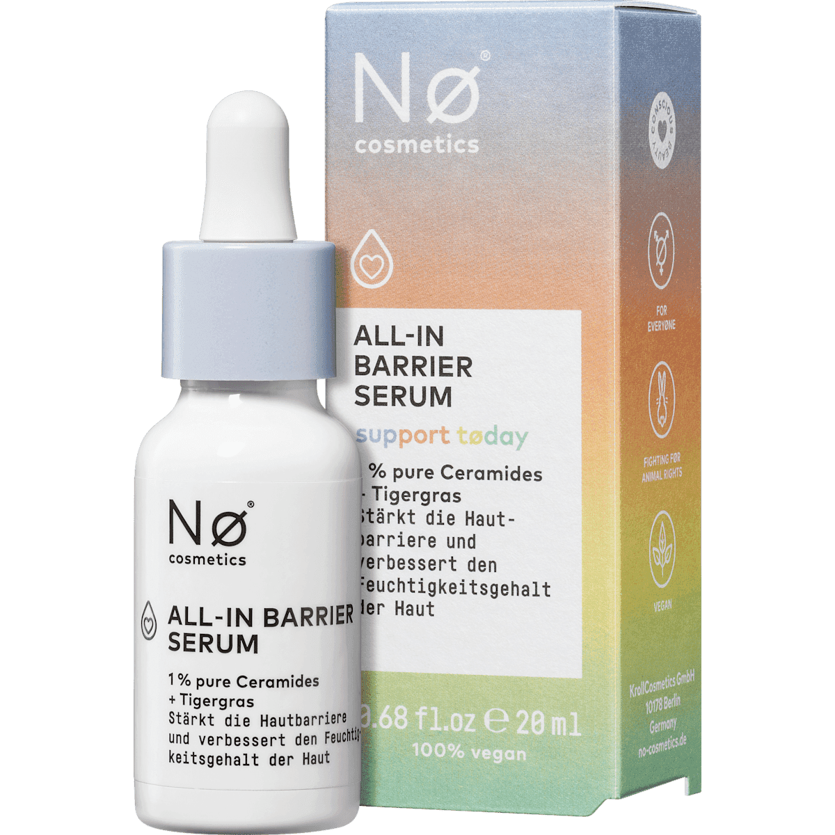 NØ cosmetics Sérum visage All-in Barrier, 20 ml — produit allemand authentique au Maroc