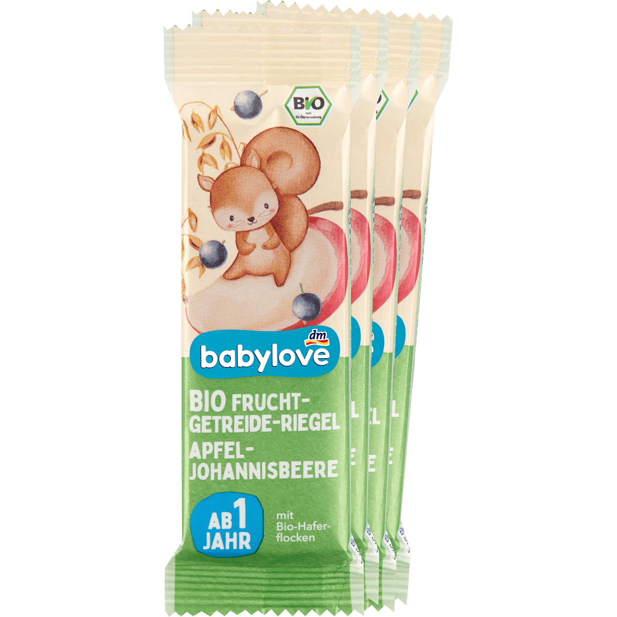 babylove Barre fruits-céréales pomme-cassis dès 1 an 100 g — produit allemand authentique au Maroc