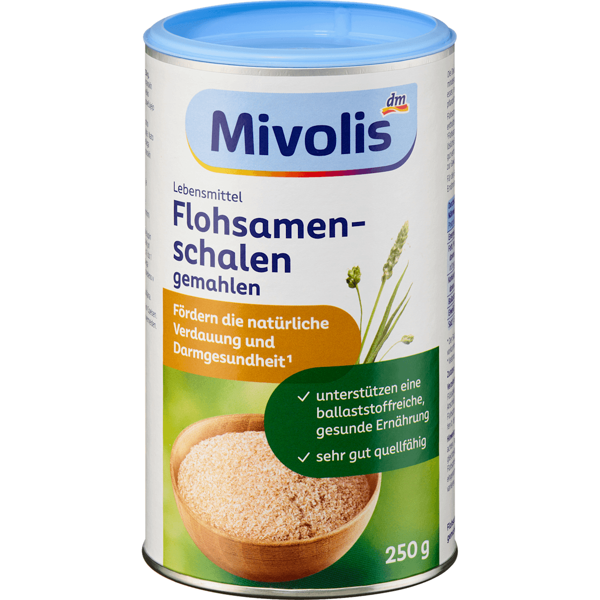 Mivolis Téguments de psyllium moulus 250 g — produit allemand authentique au Maroc