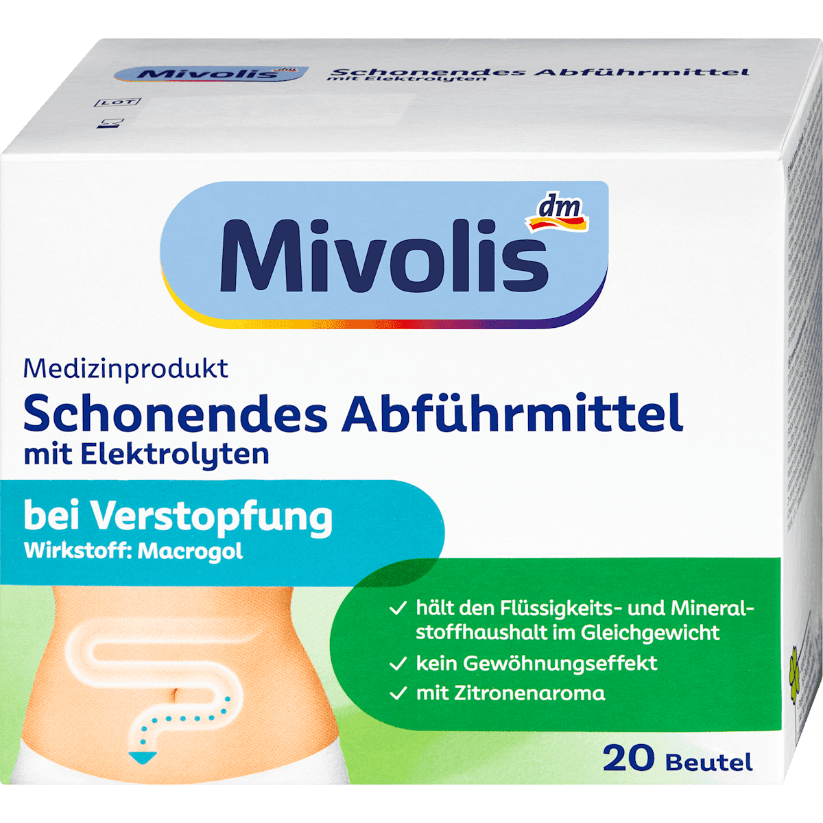 Mivolis laxatif doux sachets 20 pièces, 288 g — produit allemand authentique au Maroc