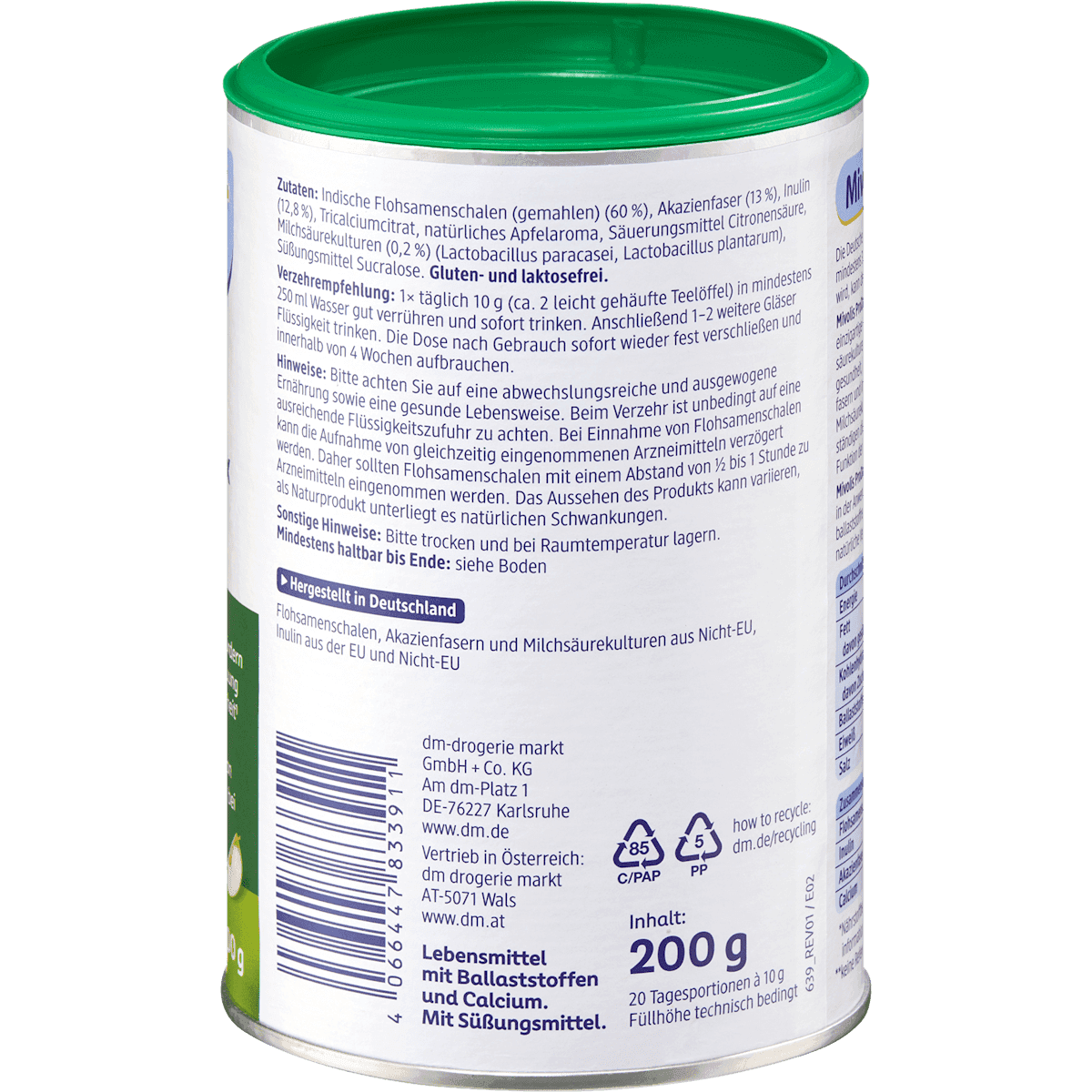 Mivolis ProDarm Ballaststoff-complexe poudre, 200 g (Mivolis ProDarm Ballaststoff-Komplex Pulver, 200 g) — produit allemand authentique au Maroc