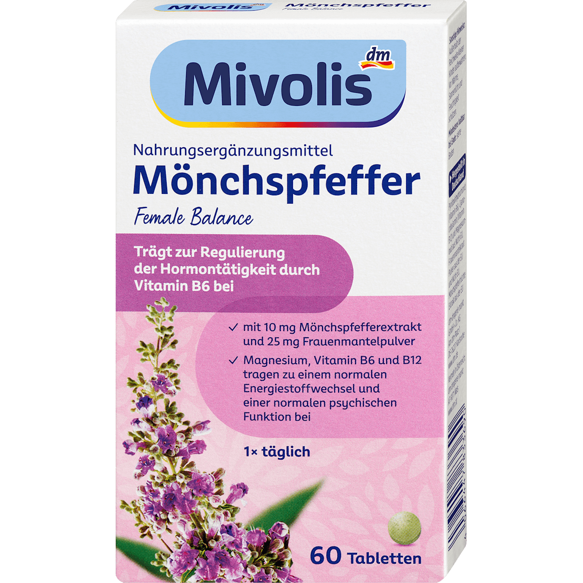 Mivolis Comprimés gattilier 60 pc 15 g — produit allemand authentique au Maroc