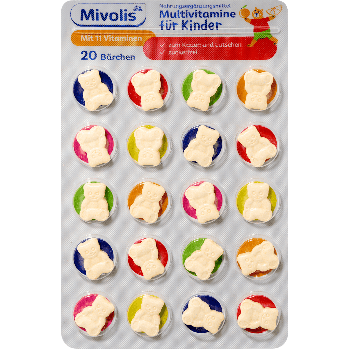 Mivolis multivitamines pour enfants comprimés à croquer 20 pc 14 g — produit allemand authentique au Maroc