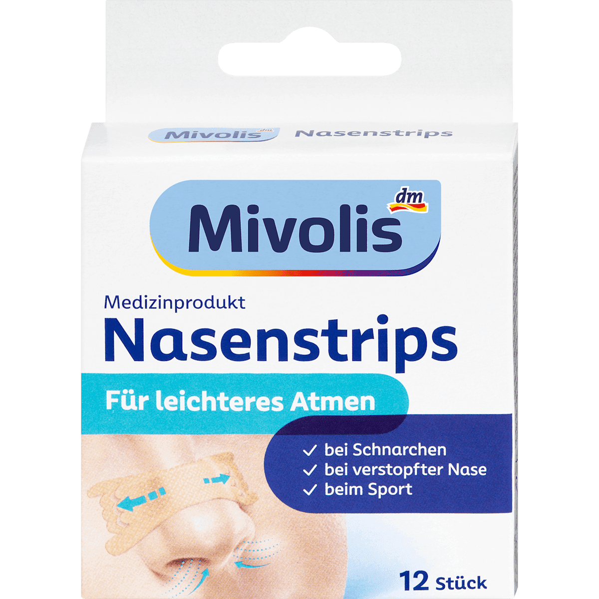 Mivolis bandelettes nasales 12 pièces — produit allemand authentique au Maroc